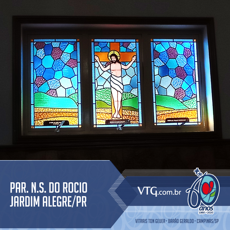 Vitral feito para a Paróquia Nossa Senhora do Rocio